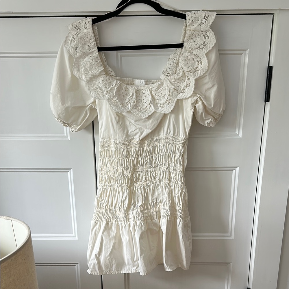 Astr Cream Lace Dress